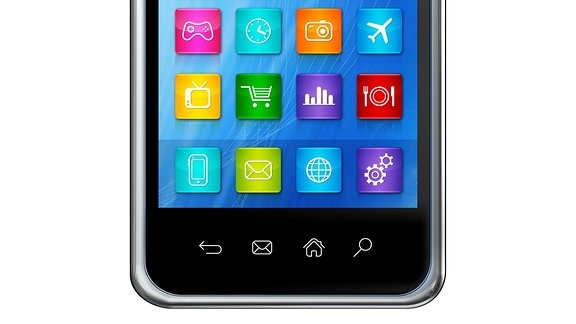Smartphone-Hintergrund mit vielen bunten App-Icons