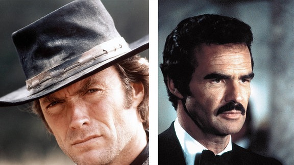 Clint Eastwood in "Joe Kidd" 1972 und Burt Reynolds in "Rough Cut" 1980
